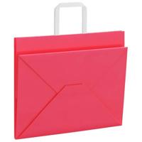 VidaXL Papieren zakken 250 st met hengsels 32x22x24 cm roze - thumbnail