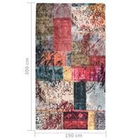 Vloerkleed wasbaar anti-slip patchwork 190x300 cm meerkleurig - thumbnail