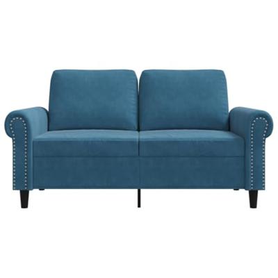 Tweezitsbank 120 cm fluweel blauw