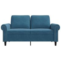 Tweezitsbank 120 cm fluweel blauw - thumbnail