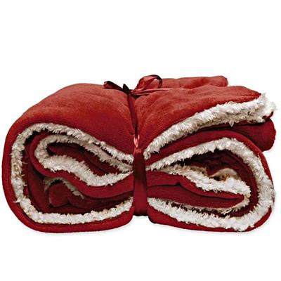 Unique Living Unique Living Lars coral fleece/suede plaid 150x200cm red