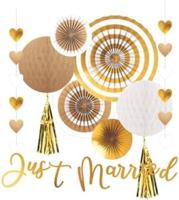 Hangdecoratie Just Married Goud - thumbnail