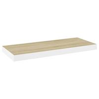 Wandschappen zwevend 2 st 60x23,5x3,8 cm MDF eikenkleurig wit - thumbnail