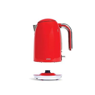 Retro waterkoker - LIVOO - DOD180R - 2200 W - 1,7 L - 360° draaibare voet - Rood