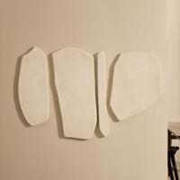 Kave Home Wandpaneel 'Siluna' Papier-maché, Set van 4 stuks - thumbnail