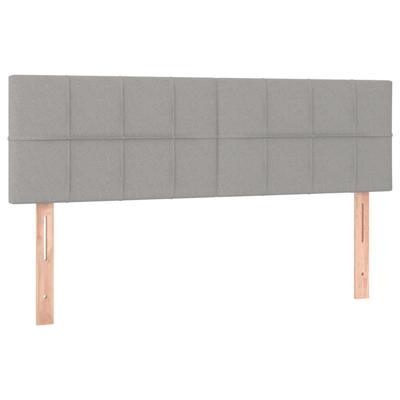 Boxspring met matras stof lichtgrijs 140x190 cm - thumbnail