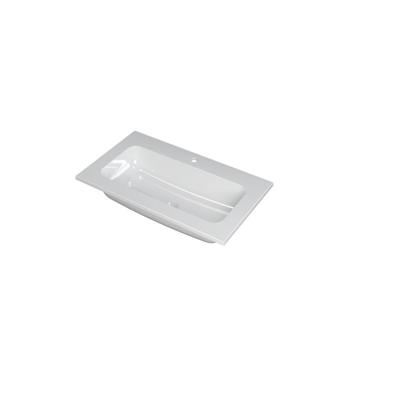 INK Faktor Wastafel Polystone Centraal met 1 Kraangat - 800x450x15 mm - Glans Wit