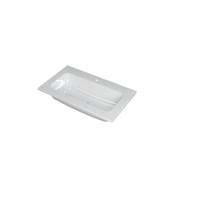 INK Faktor Wastafel Polystone Centraal met 1 Kraangat - 800x450x15 mm - Glans Wit - thumbnail