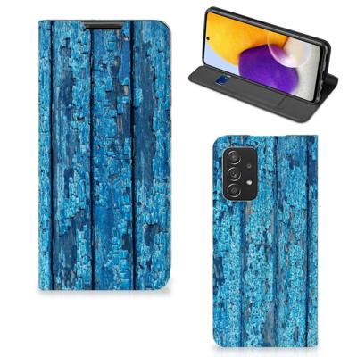 Samsung Galaxy A72 (5G/4G) Book | Wallet Case | Wood Blue Samsung Galaxy A72 (5G/4G) Book | Wallet Case | Wood Blue
