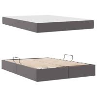 Opbergbed met matras met matras Grijs 140 x 190 cm Nep Leer - thumbnail