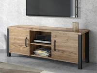 Tv-meubel OLIANNE 2 deuren appenzeller sparren/zwart - thumbnail