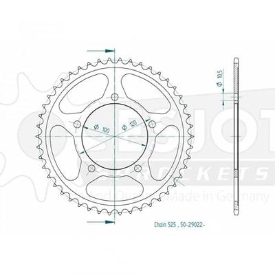 ESJOT Chain wheel 525 46z steel black