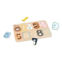 Classic World houten cijfer puzzel, 10st. - thumbnail
