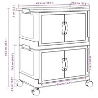 Opbergbox stapelbaar met wielen 2-laags 28 L 48,5x29,5x59,5 cm - thumbnail