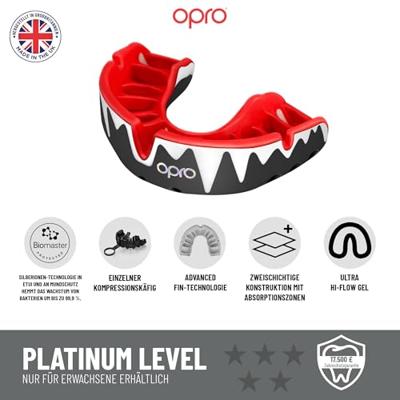 Opro 791001 UFC Platinum Elite Fit Mouthguard - Black-Gold-Red - SR Opro 791001 UFC Platinum Elite Fit Mouthguard - Black-Gold-Red - SR