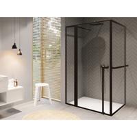 Douchecabine Riho Lucid XL GD203 Omkeerbaar Verstelbaar Aluminium 200x120x100 cm Mat Zwart - thumbnail