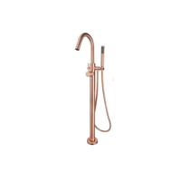 Vrijstaande Badmengkraan Wiesbaden Caral Compleet met Handdouche Geborsteld Koper - thumbnail