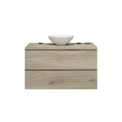 Badkamermeubelset Gliss Zeus 100 cm Licht Grijs Eiken Met Waskom