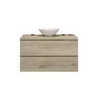 Badkamermeubelset Gliss Zeus 100 cm Licht Grijs Eiken Met Waskom - thumbnail