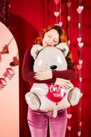 Folieballon Valentijn Ombre Love Teddy Beer "I love you (56 cm) - thumbnail