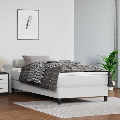 Pocketveringmatras medium 80x200x20 cm kunstleer wit