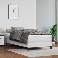 Pocketveringmatras medium 80x200x20 cm kunstleer wit - thumbnail