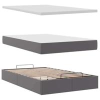 Ottoman bed met matras 120x190 cm kunstleer grijs - thumbnail