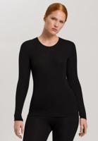 Hanro Dames ski ondergoed Wol & Zijde r/n l/slv shirt zwart 071409 - thumbnail