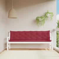Tuinbankkussens 2 st 200x50x7 cm oxford stof wijnrood - thumbnail