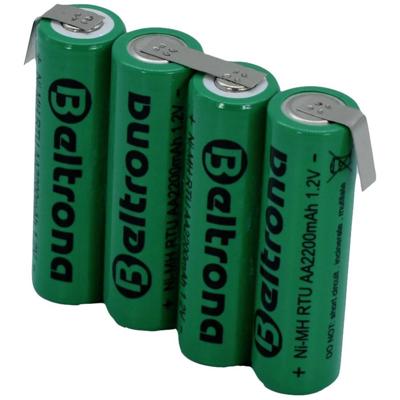 Beltrona RTU4AAZ Accupack Aantal cellen: 4 Batterijgrootte: AA (penlite) Z-soldeerlip NiMH 4.8 V 2200 mAh Beltrona RTU4AAZ Accupack Aantal cellen: 4 Batterijgrootte: AA (penlite) Z-soldeerlip NiMH 4.8 V 2200 mAh