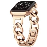 Metalen quick-release ketting band - Rosé / champagne goud - Geschikt voor Apple watch 38mm / 40mm / 41mm / 42mm - thumbnail