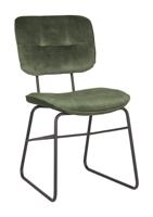LABEL51 Eetkamerstoel 'Dez', Velvet, kleur Groen - thumbnail