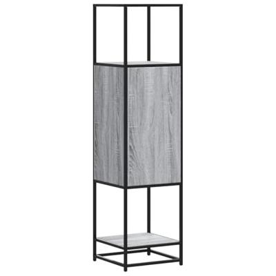 Hoge kast 35,5x35x139 cm bewerkt hout en metaal grijs sonoma