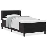 Boxspringbed met Matras Zwart 100x200 cm Fluweel Zwart - thumbnail