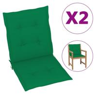 VidaXL Tuinstoelkussens lage rug 2 st 100x50x3 cm oxford stof groen - thumbnail
