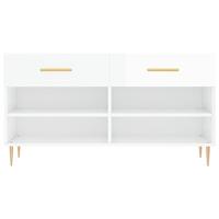 VidaXL Schoenenbank 102x35x55 cm bewerkt hout hoogglans wit - thumbnail