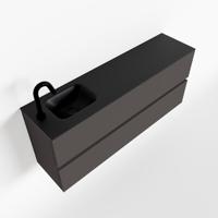 MONDIAZ ADA 120cm toiletmeubel dark grey. LEX wastafel urban links 1 kraangat - thumbnail