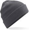 Beechfield CB52N Organic Cotton Waffle Beanie - Graphite Grey - One Size - thumbnail