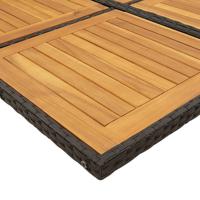 5-delige Tuinset met kussens poly rattan zwart - thumbnail