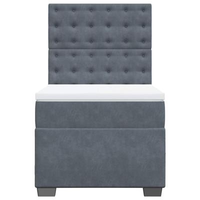 Boxspring met matras fluweel donkergrijs 120x200 cm - thumbnail