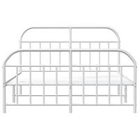 Bedframe met hoofd- en voeteneinde metaal wit 183x213 cm - thumbnail