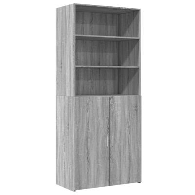 Hoge kast 80x42,5x185 cm bewerkt hout grijs sonoma eikenkleurig