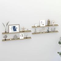 Wandschappen 4 st 100x9x3 cm wit en sonoma eikenkleurig - thumbnail