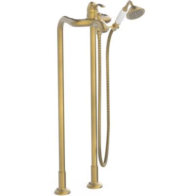 Badmengkraan Tres Clasic Vrijstaand 1 Hendel Incl Handdouche Verouderd Messing Mat