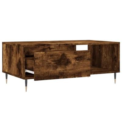 Salontafel 90x50x36,5 cm bewerkt hout gerookt eikenkleurig