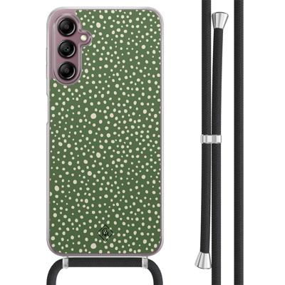 Samsung Galaxy A14 hoesje met koord - Green dots Samsung Galaxy A14 hoesje met koord - Green dots