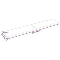 VidaXL Wastafelblad 220x40x(2-4) cm behandeld massief hout donkerbruin - thumbnail