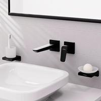 Hansgrohe Logis Fine ééngreeps wastafelmengkraan inbouw voor wandmontage voorsprong 20,5 cm, mat zwart - thumbnail