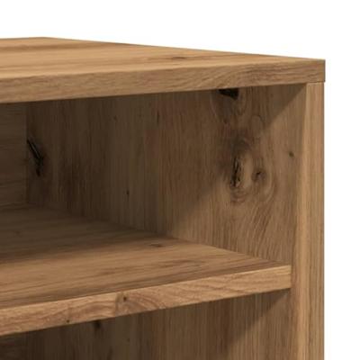 Schoenenkast 60x35x70 cm bewerkt hout artisanaal eikenkleur - thumbnail