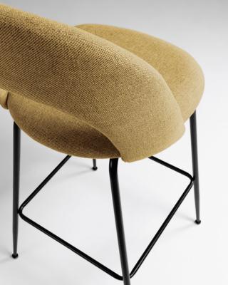 Kave Home Barkruk 'Mahalia' (zithoogte 63cm) kleur Mosterdgeel